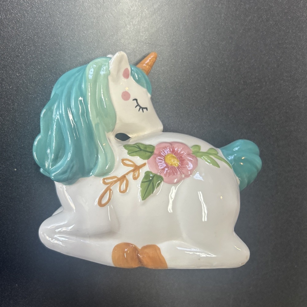 Boston Warehouse Soap Dish Turquoise‎ Flower Unicorn  Girls Bathroom